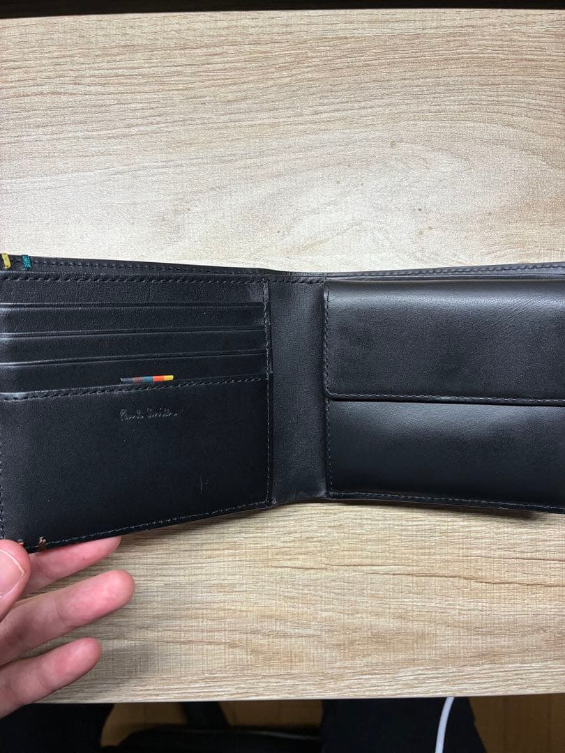 Paul Smith ハイライトステッチ 二つ折り財布 ブラック