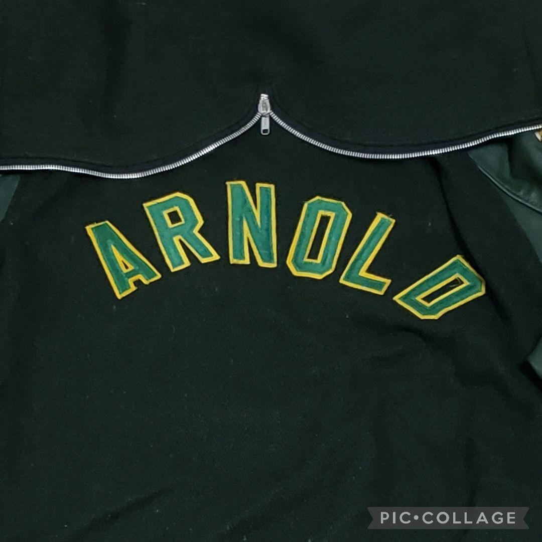 DeLong USA製 刺繍&パッチ多数 vintage 袖レザー リブライン