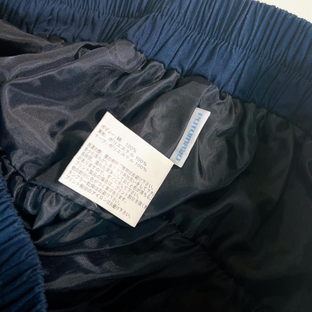 PUTUMAYO プトマヨ フリル ミニスカート ネコプリント ネイビー