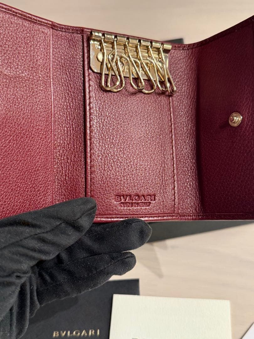 BVLGARI ボルドー キーケース6連