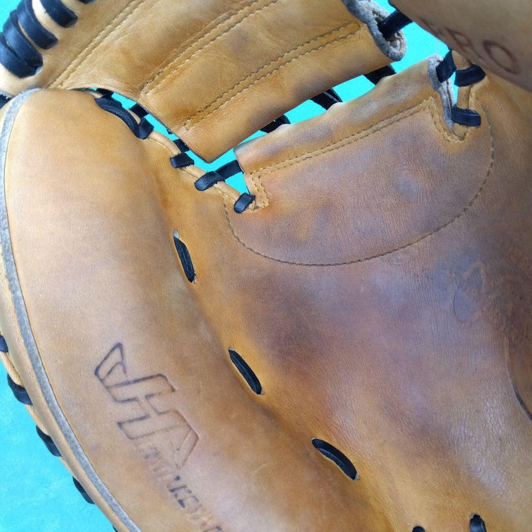 【美品】野球 グローブ 軟式 一般 キャッチャーミット ハタケヤマ