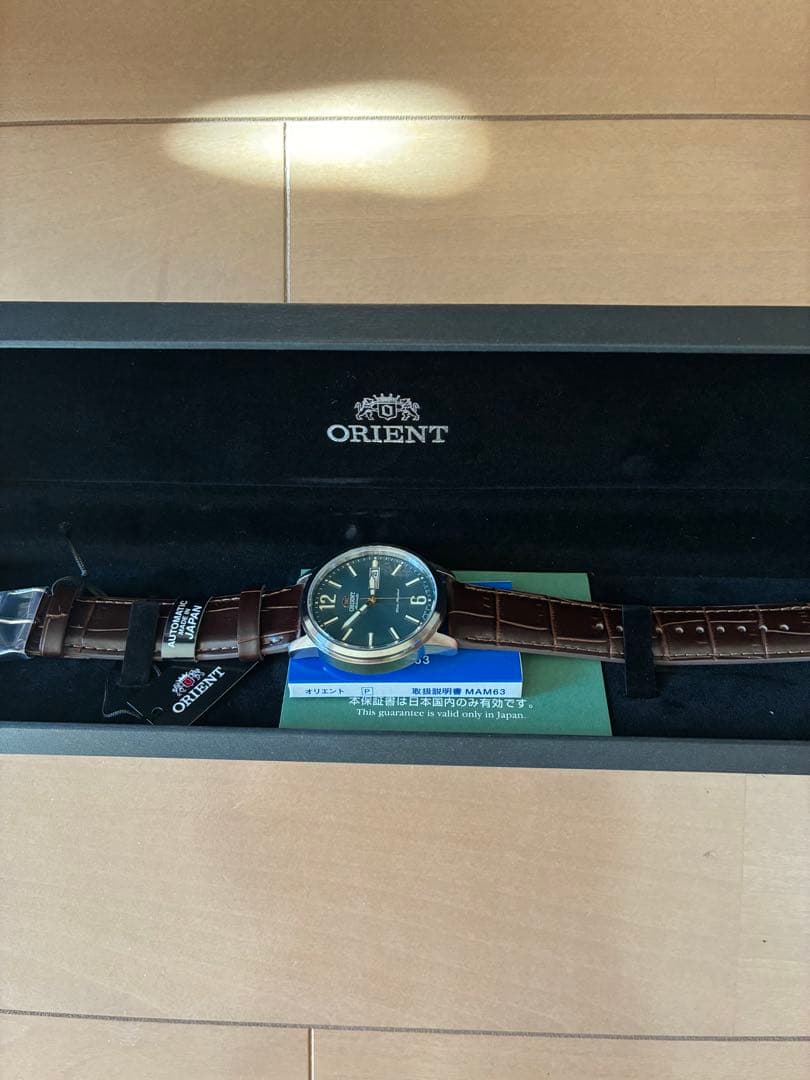 わん ORIENT 機械式 自動巻き 腕時計 革ベルト 未使用 オリエント