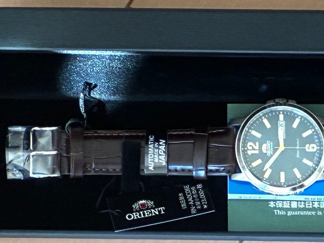 わん ORIENT 機械式 自動巻き 腕時計 革ベルト 未使用 オリエント