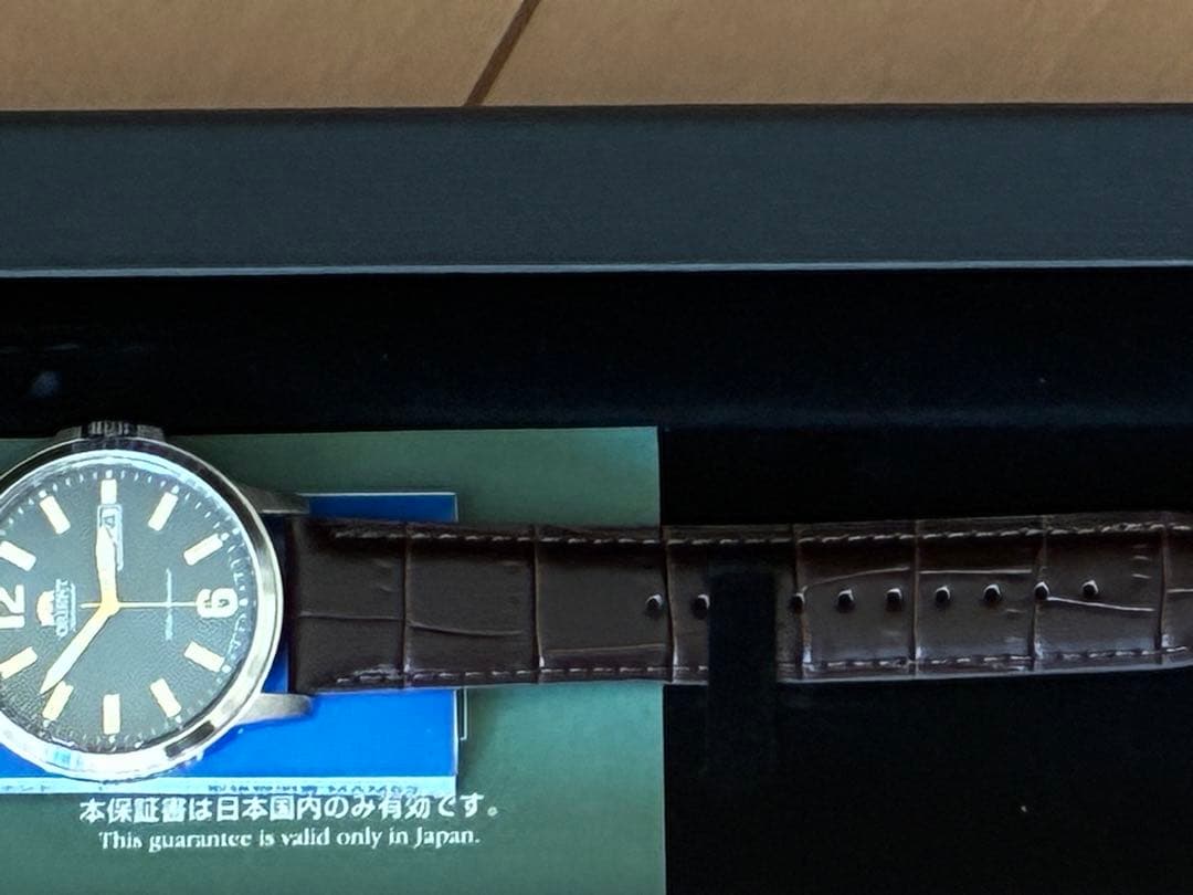 わん ORIENT 機械式 自動巻き 腕時計 革ベルト 未使用 オリエント