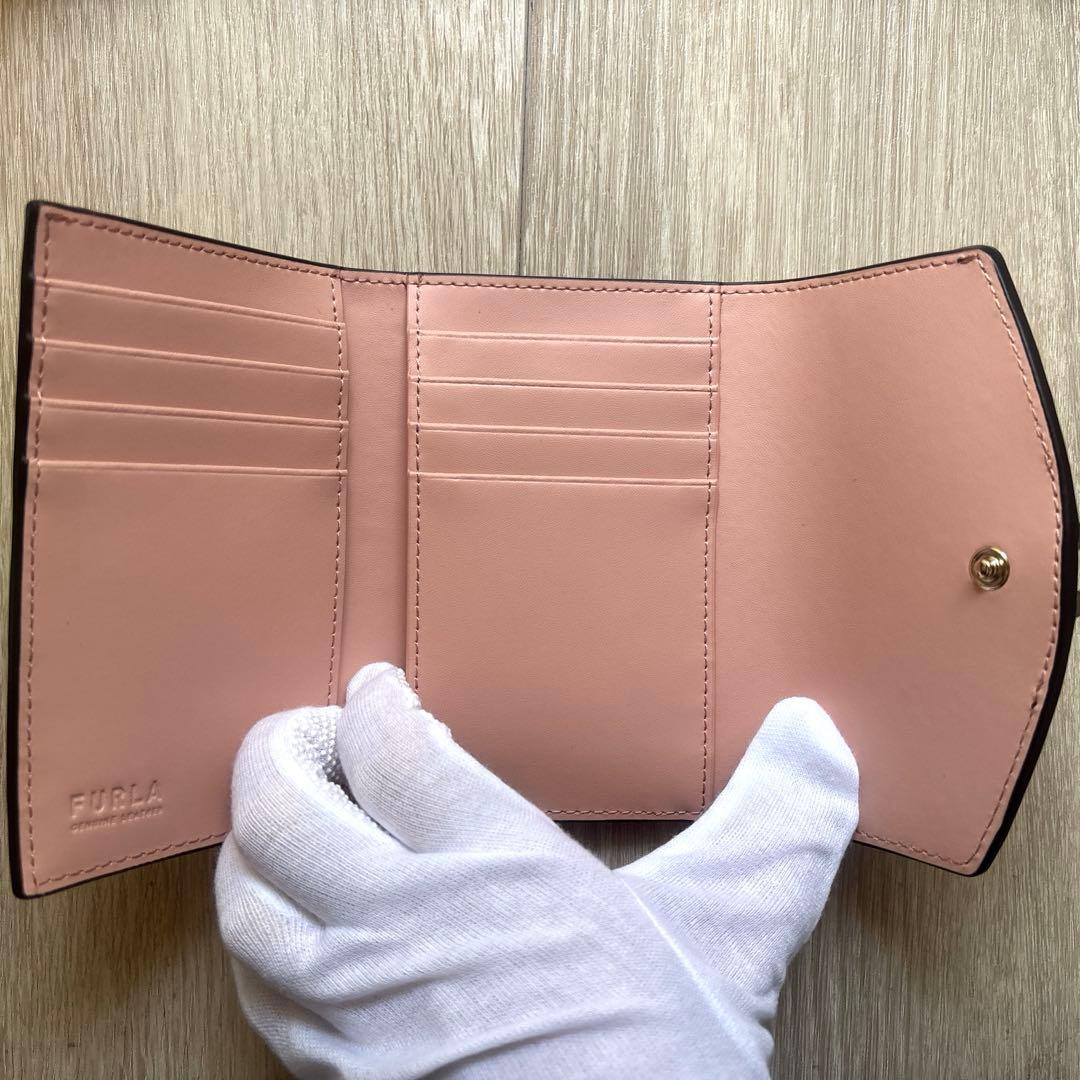 【FURLA】 フルラ 三つ折り財布 コンパクトピンク ベージュ 新品