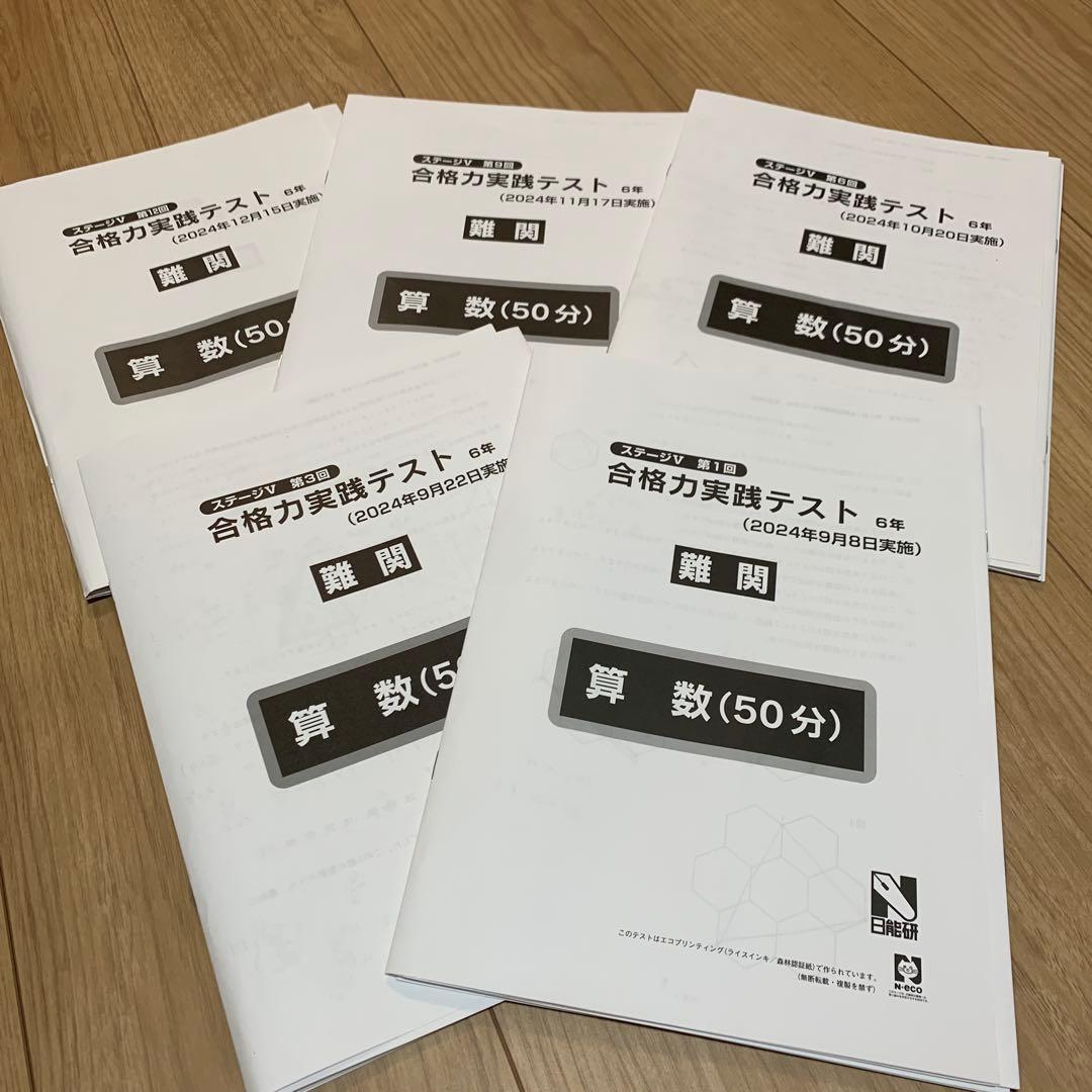 値下げ　2024年最新版 日能研 6年 全国公開模試他テスト1年分 フルセット