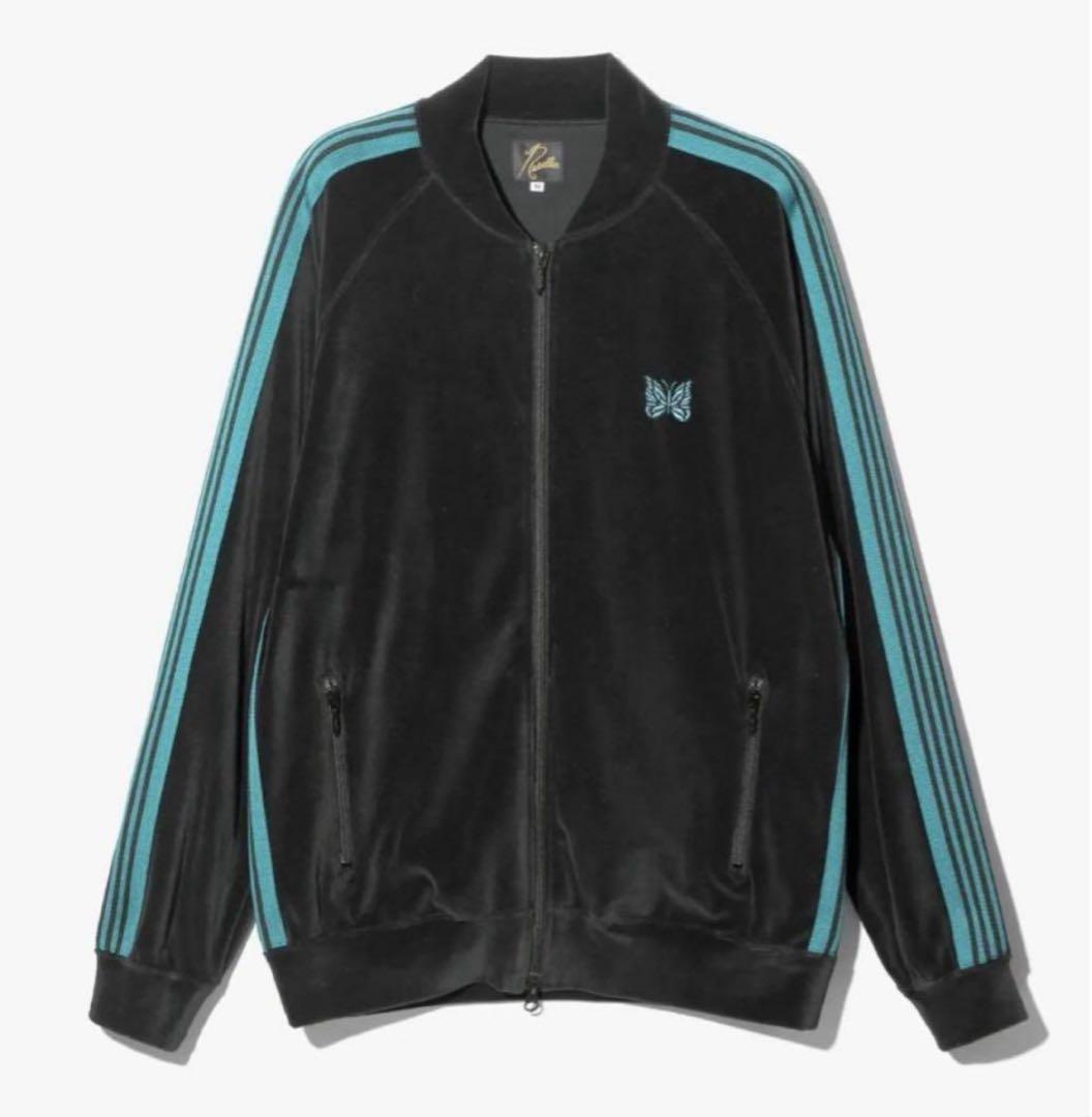 needles 24ss ベロア　RC トラックジャケット ブラック　S