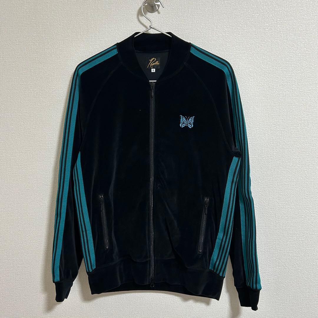 needles 24ss ベロア　RC トラックジャケット ブラック　S