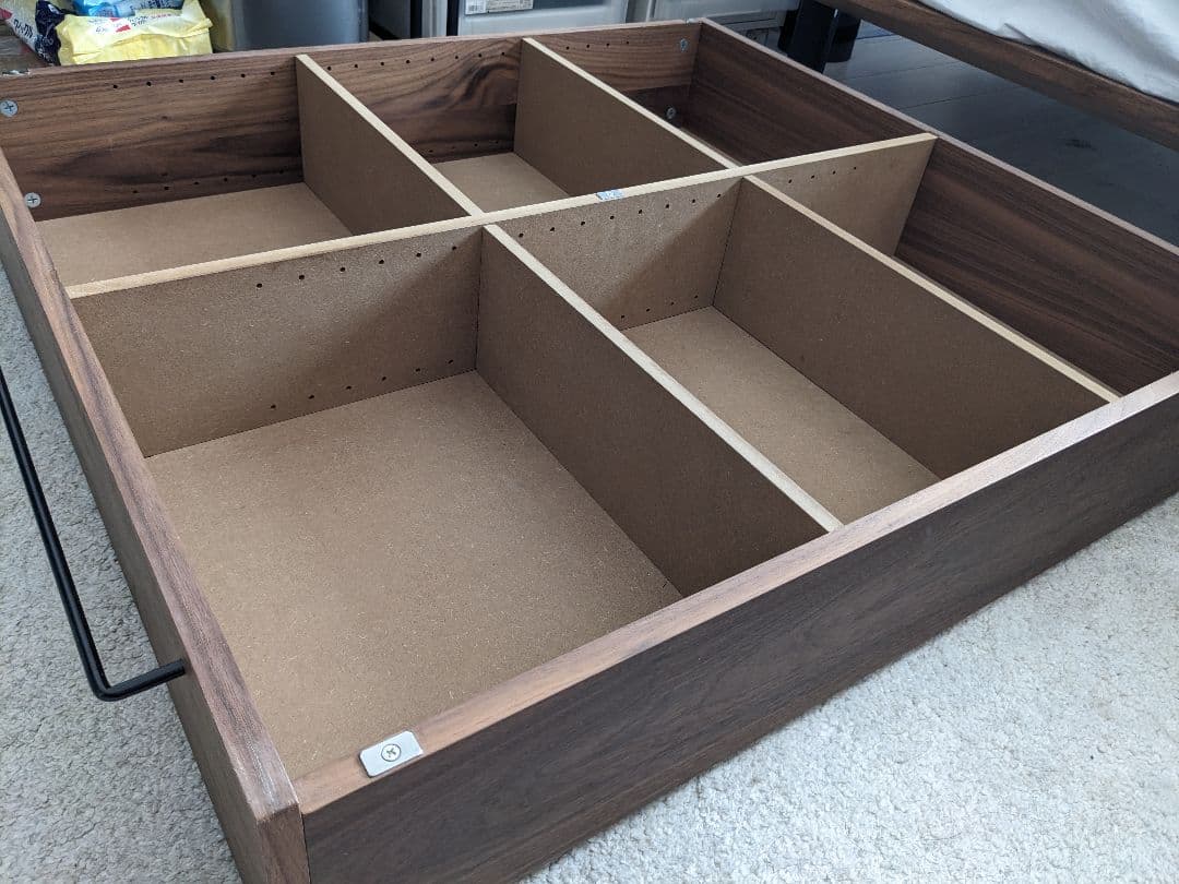 無印良品 ベッドフレーム下収納・大・ウォールナット材 80×90.5×19cm