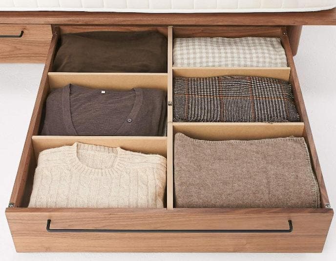 無印良品 ベッドフレーム下収納・大・ウォールナット材 80×90.5×19cm