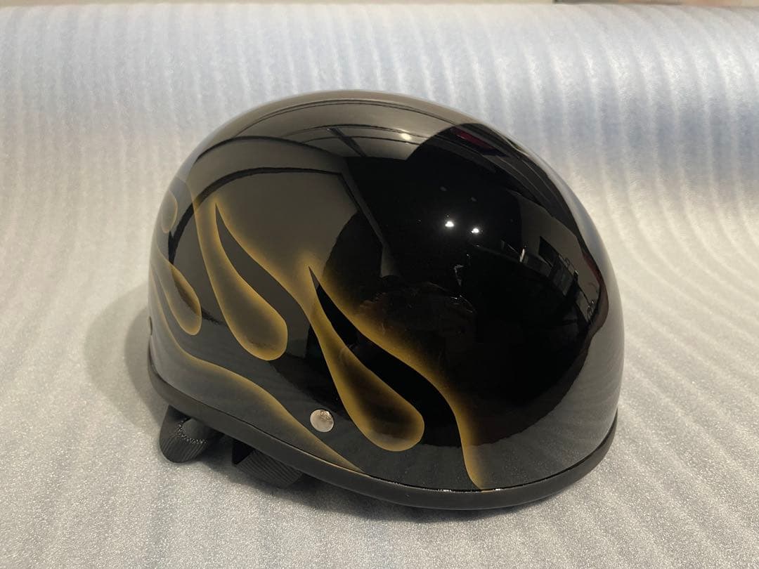 ダックテール ヘルメット ファイヤーパターン フレア ハーレー ドラッグスター