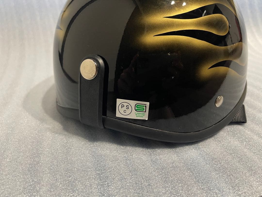 ダックテール ヘルメット ファイヤーパターン フレア ハーレー ドラッグスター