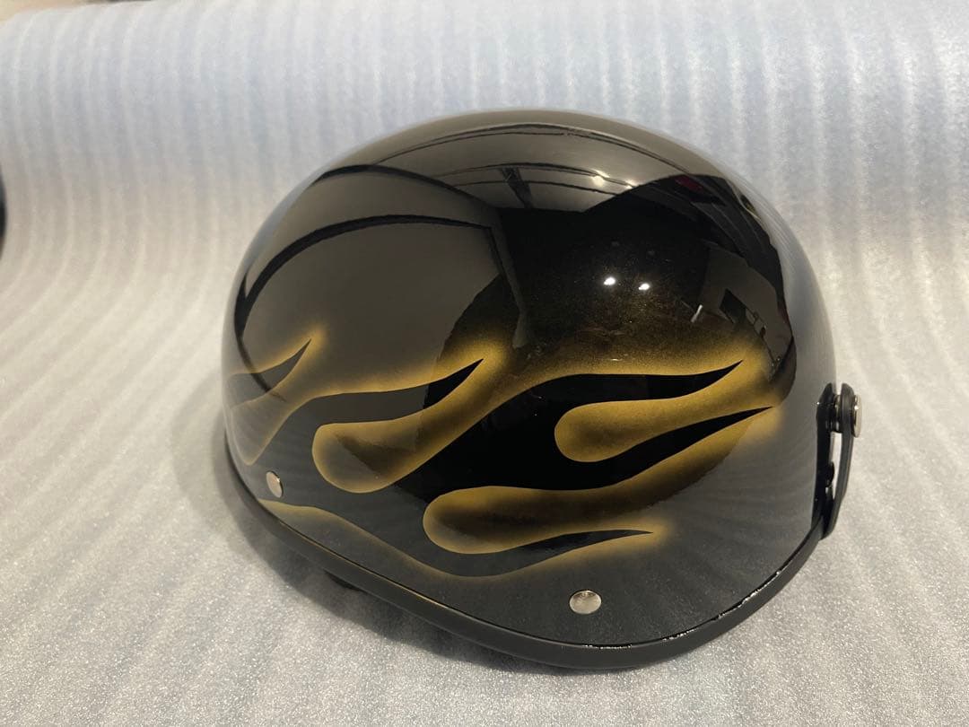 ダックテール ヘルメット ファイヤーパターン フレア ハーレー ドラッグスター