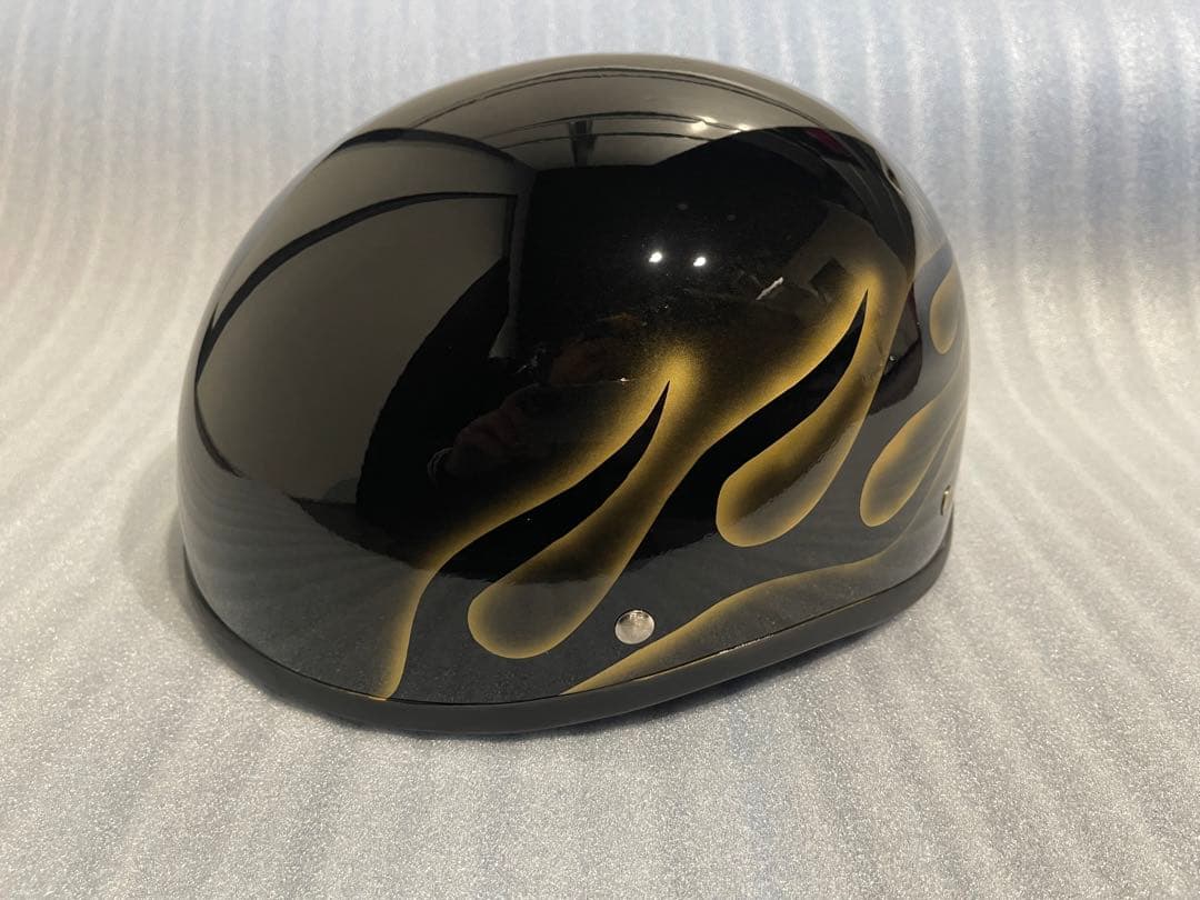 ダックテール ヘルメット ファイヤーパターン フレア ハーレー ドラッグスター