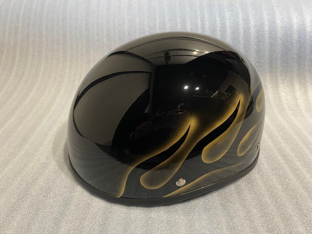 ダックテール ヘルメット ファイヤーパターン フレア ハーレー ドラッグスター