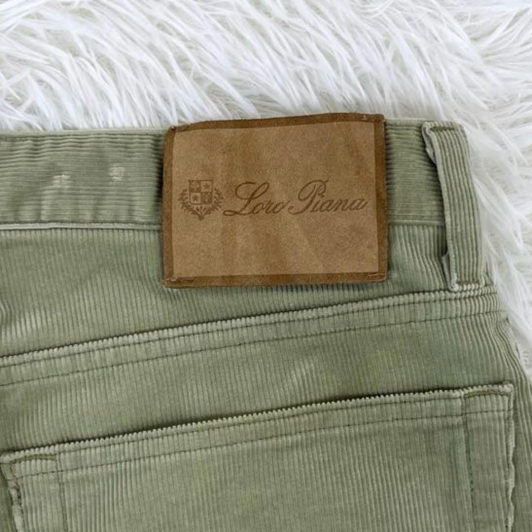 ロロピアーナ・コットン・コーデュロイパンツ・チノパン・革パッチ・テーパード・32