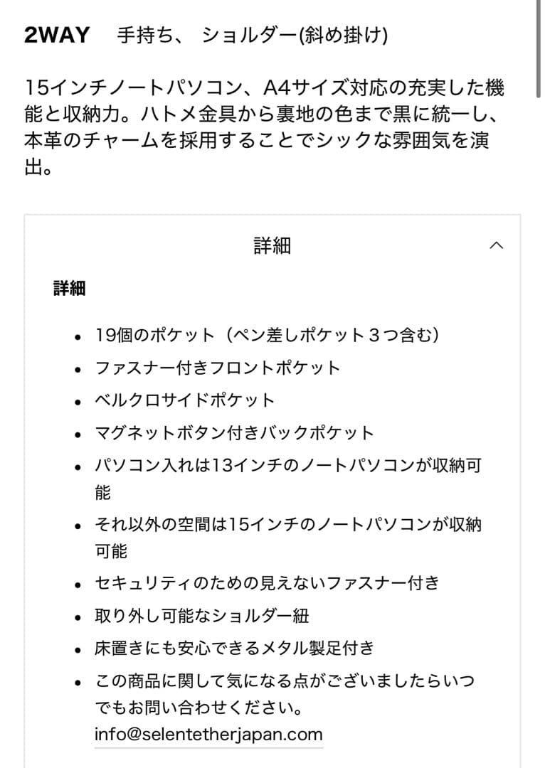 セレーンエテール PASSION38 ALL BLACKナイロン ビジネスバッグ