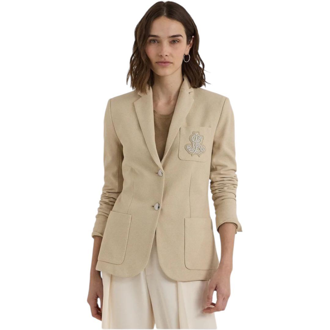 美品　ラルフローレン ジャケット　ブリオンジャカードブレザー　刺繍パッチ　S