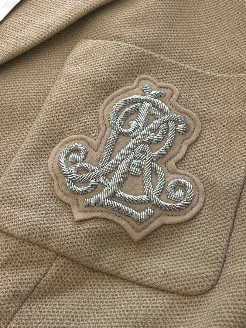 美品　ラルフローレン ジャケット　ブリオンジャカードブレザー　刺繍パッチ　S