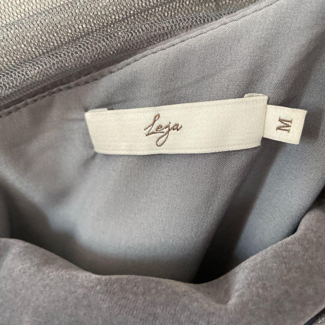 Leja アシンメトリーティアードフリル3WAYベロアIラインドレスワンピース