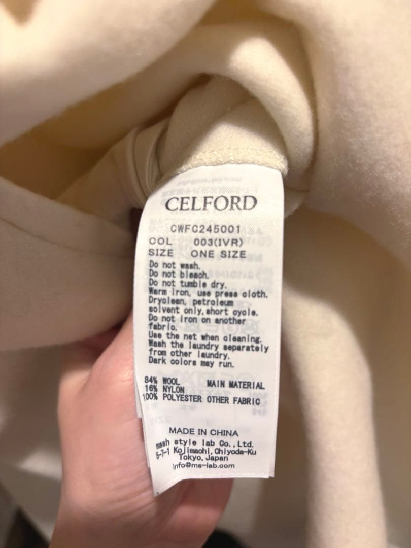 CELFORD ファーポンチョコート　2024年A/W