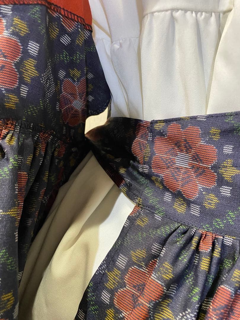 正絹手織り紬からエプロンドレス