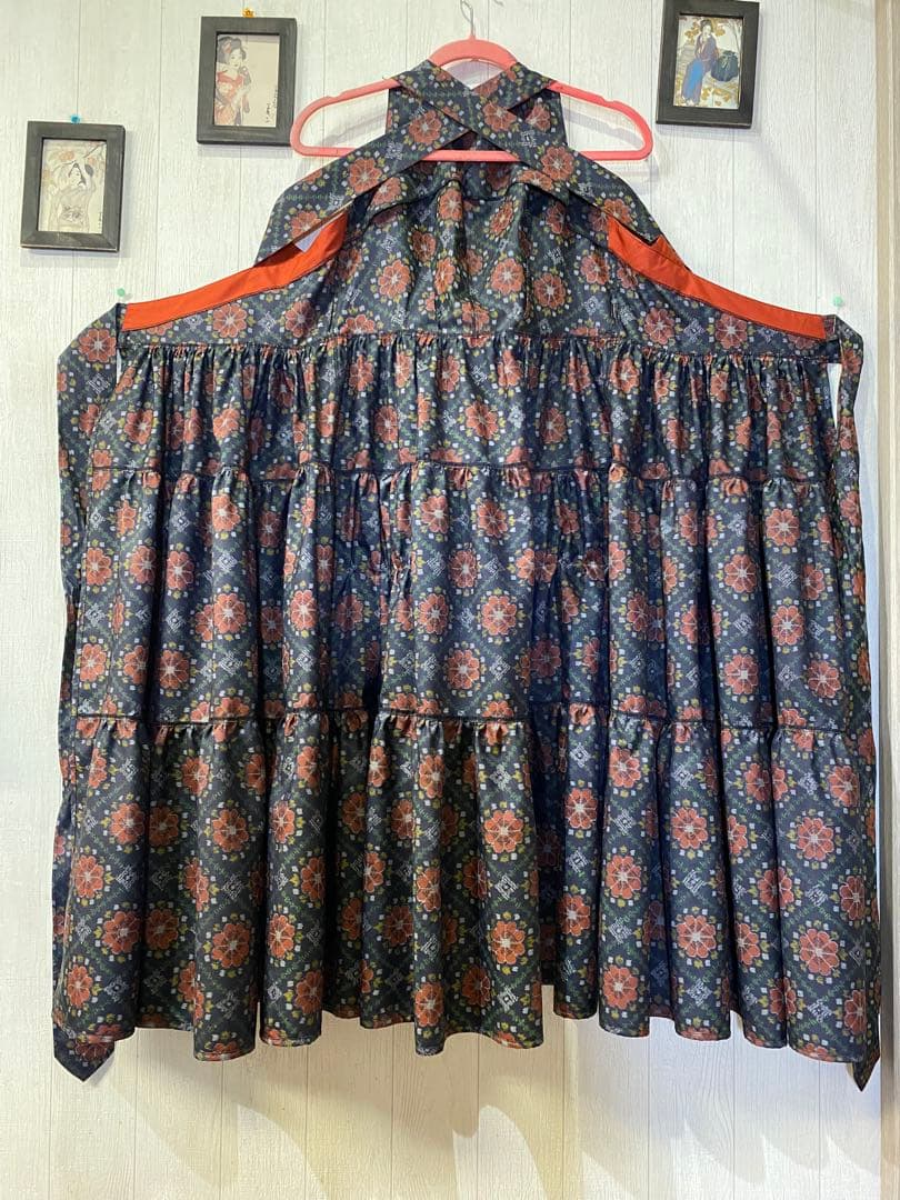 正絹手織り紬からエプロンドレス