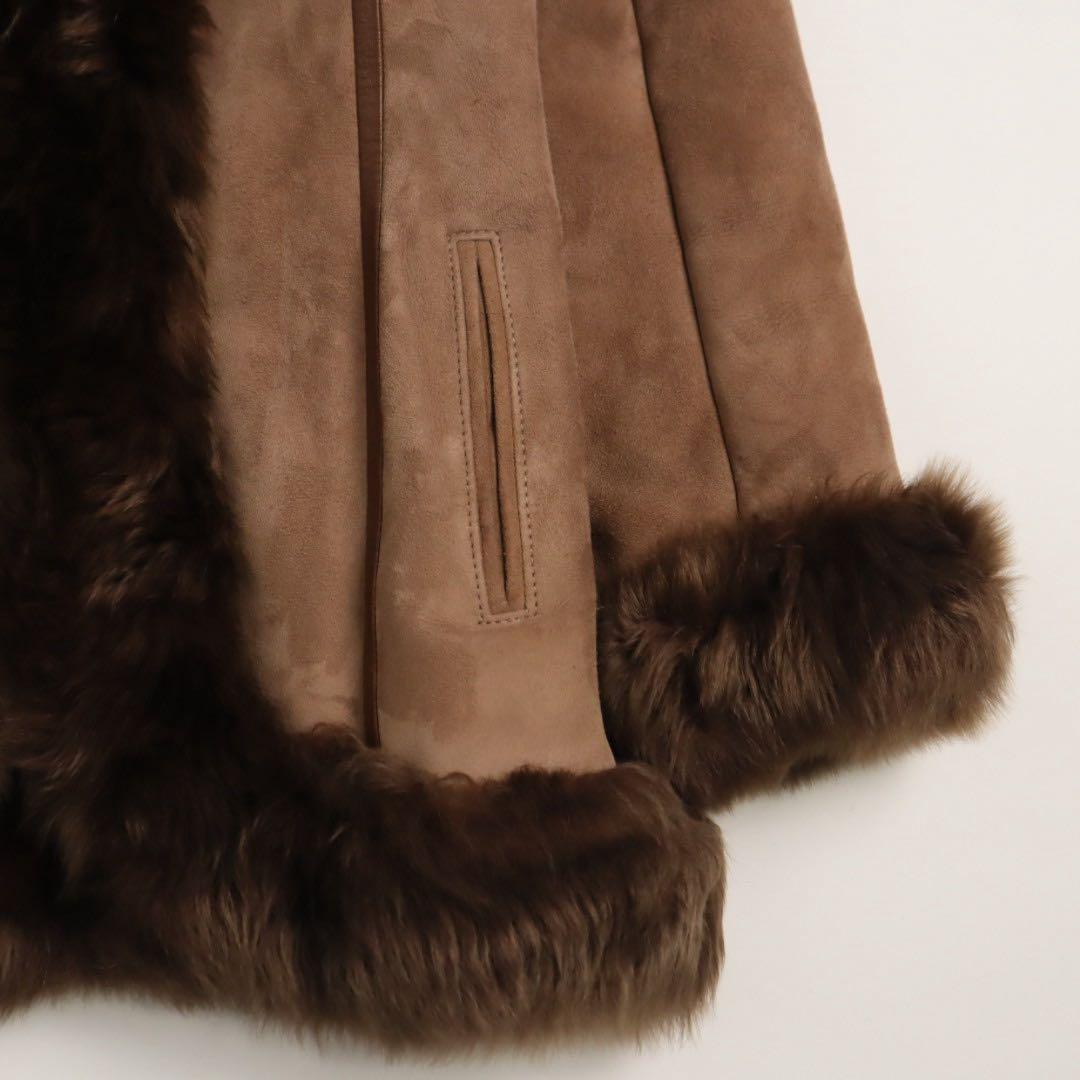 Vintage y2k spain製 ムートン 毛皮 レザー ファーコート