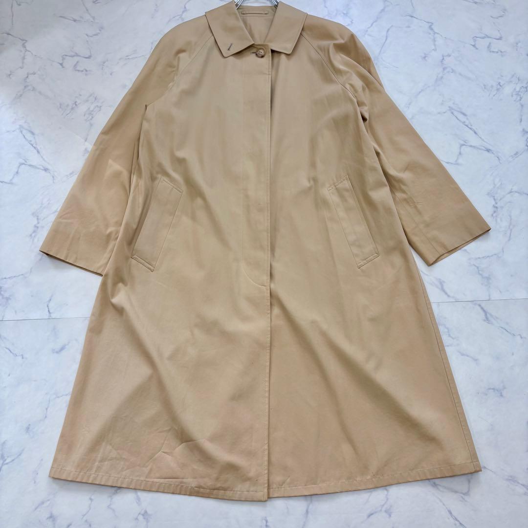美品 BURBERRY ステンカラーコート 刺繍ロゴ ベージュ 7 Mビッグロゴ