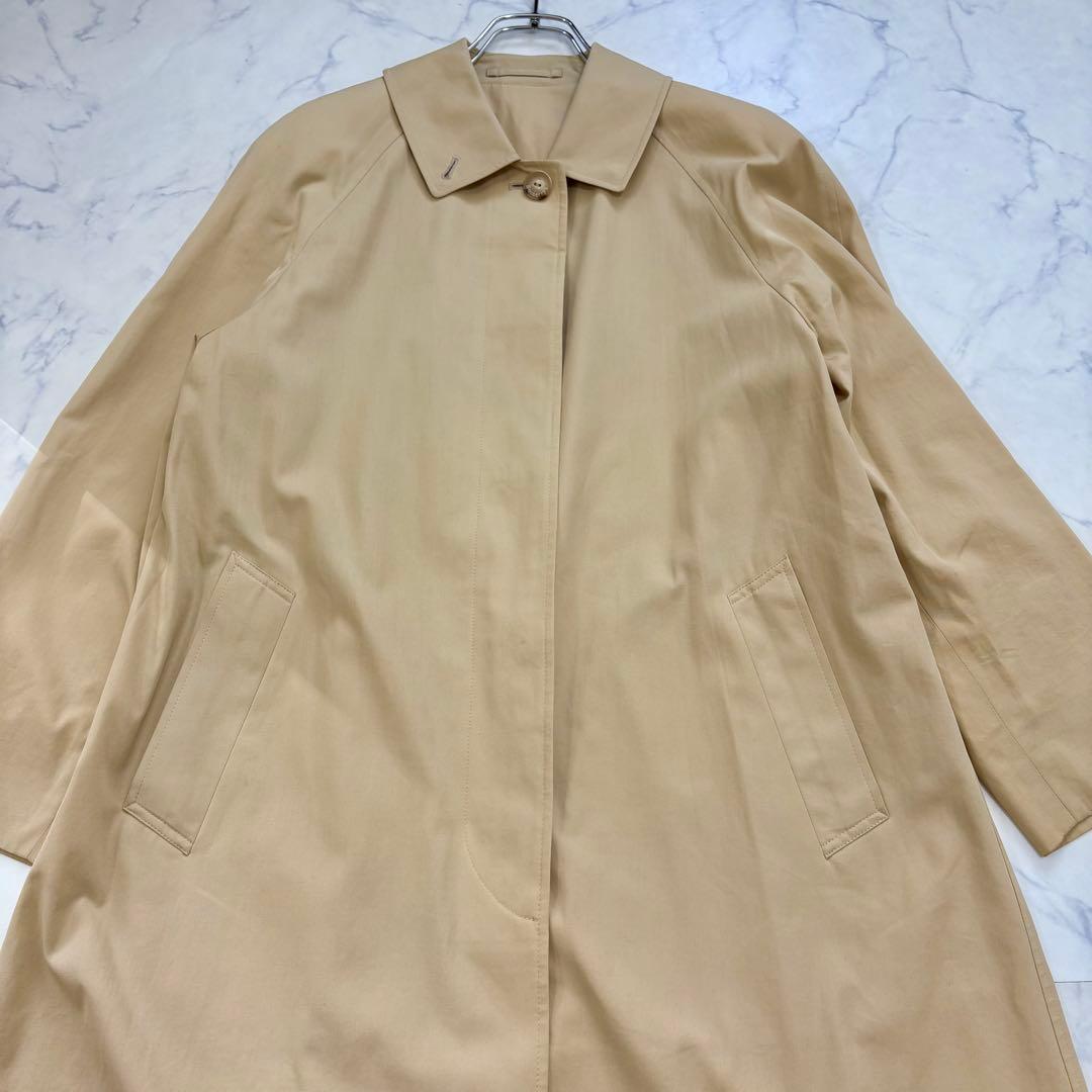 美品 BURBERRY ステンカラーコート 刺繍ロゴ ベージュ 7 Mビッグロゴ
