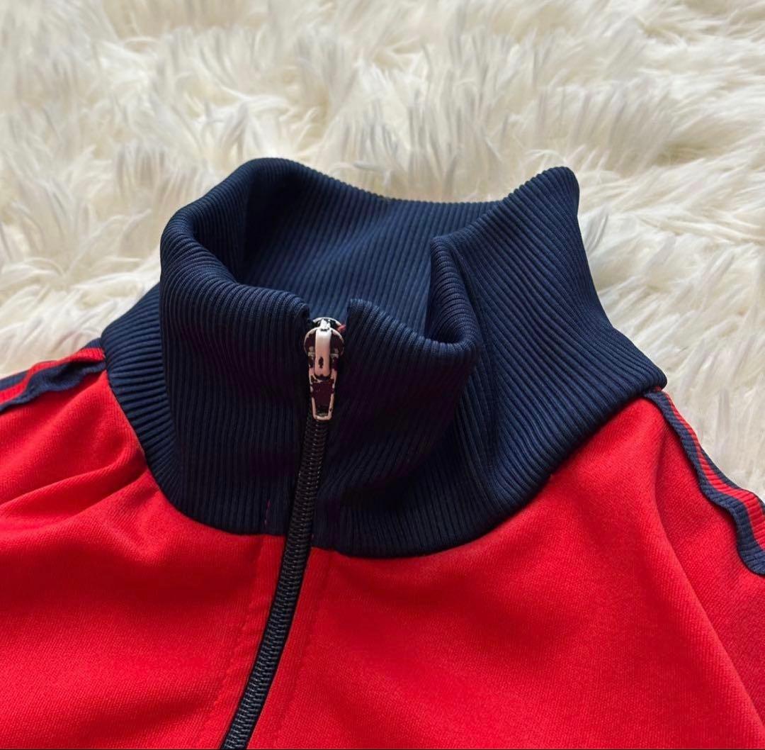 80s adidas トラックジャケット レッド×ネイビー M-L ジャージ