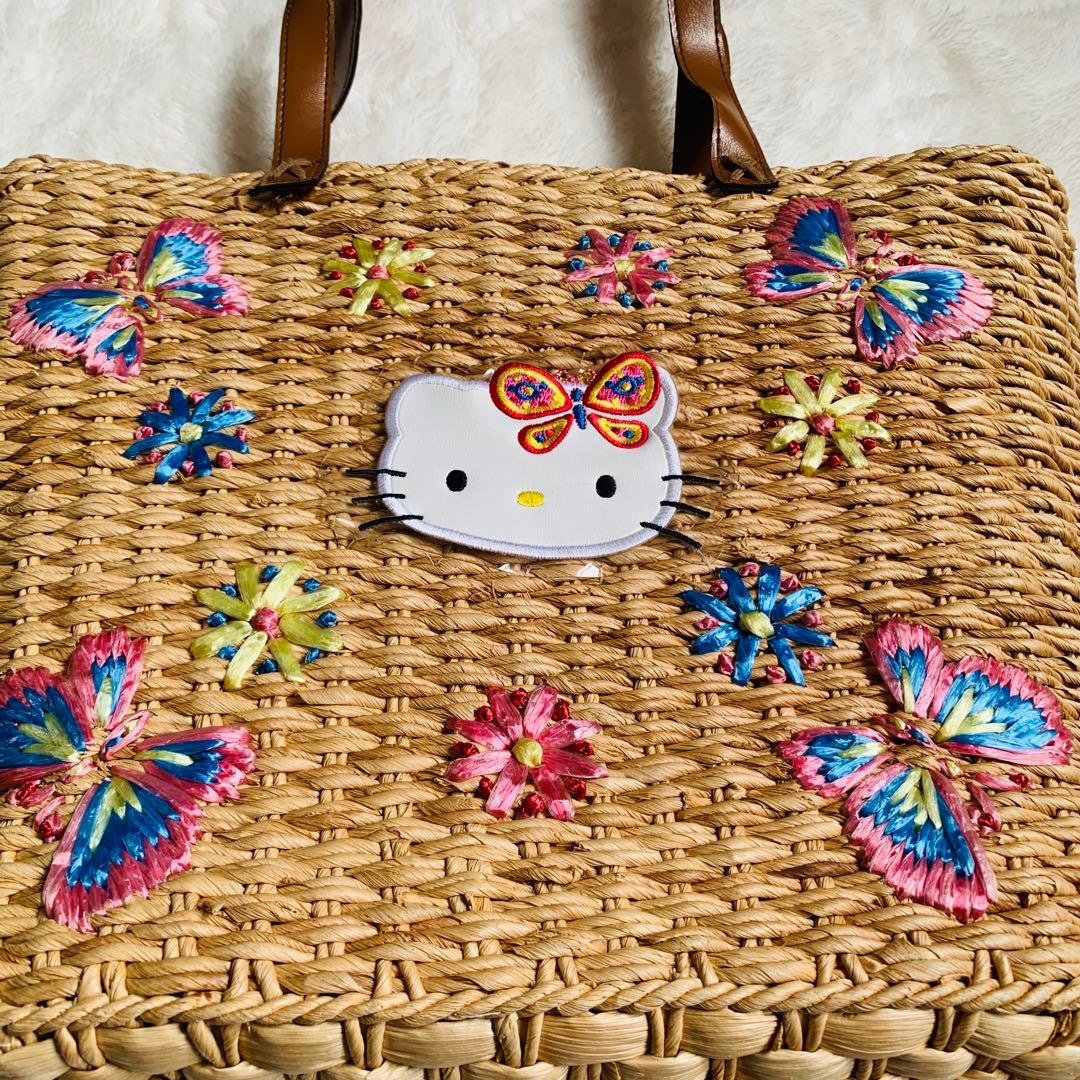 ハローキティ カゴバッグ バタフライ　蝶々　レトロ