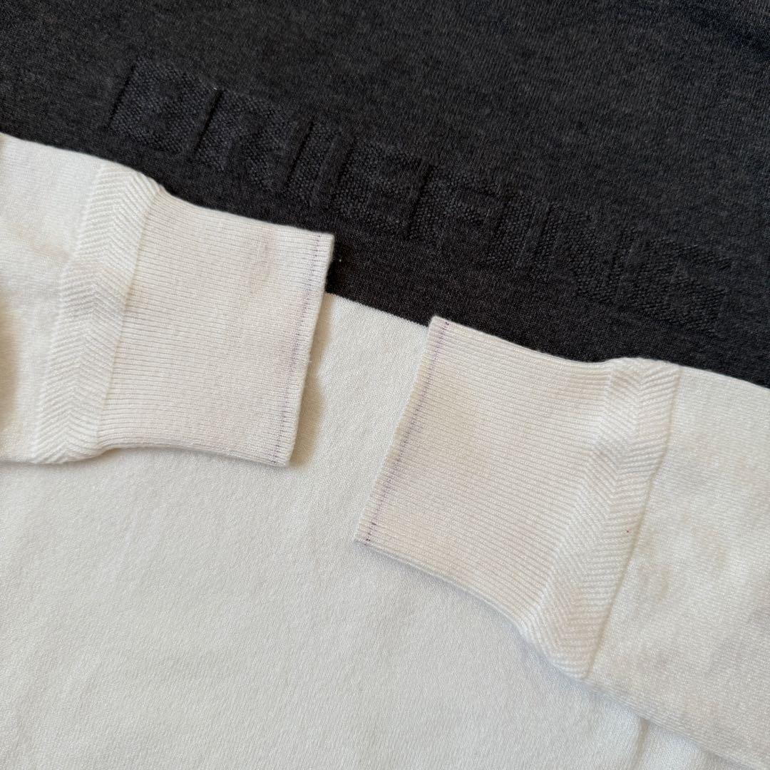 ブリーフィングゴルフ　ニット　S相当　白　グレー　バイカラー　ロゴ入り　セーター