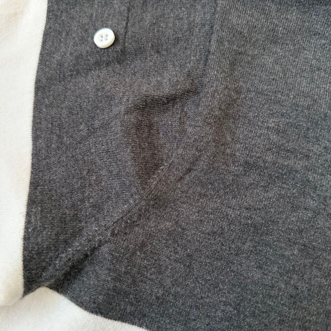 ブリーフィングゴルフ　ニット　S相当　白　グレー　バイカラー　ロゴ入り　セーター