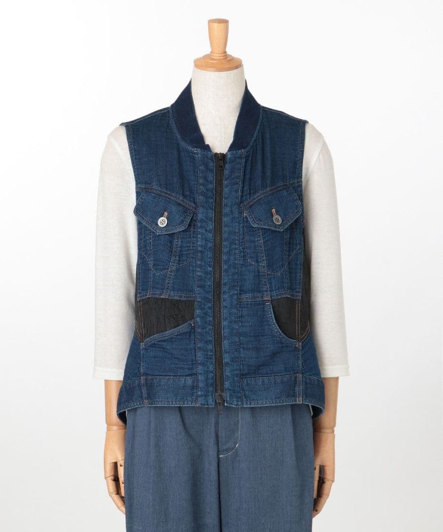 センソユニコ Cube-Cube キューブキューブ ガーゼデニム ベスト 今期！