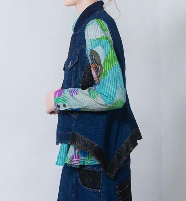 センソユニコ Cube-Cube キューブキューブ ガーゼデニム ベスト 今期！