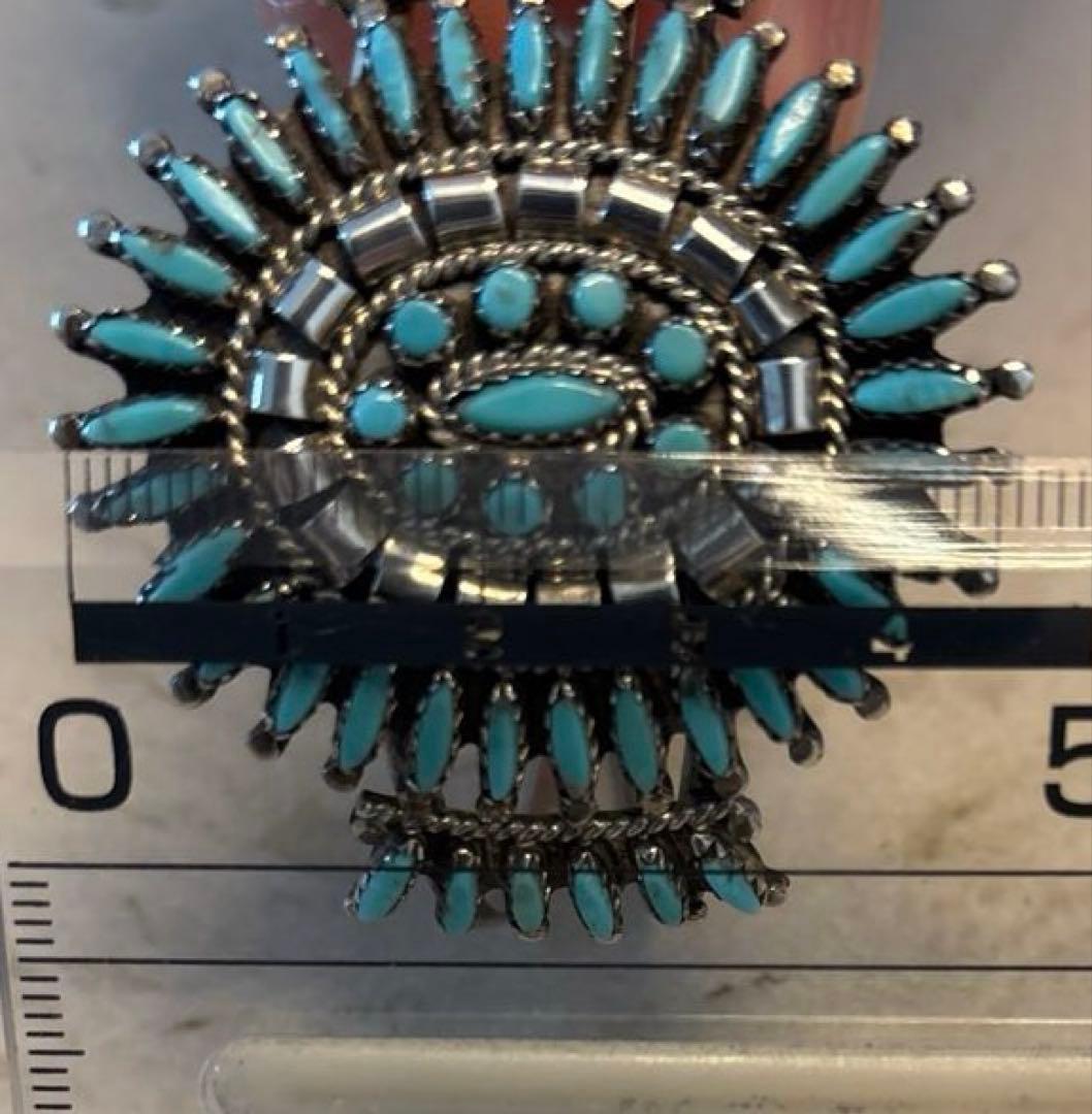 N &R ズニ族　インディアンジュエリー　ターコイズ　ニードルポイント　シルバー