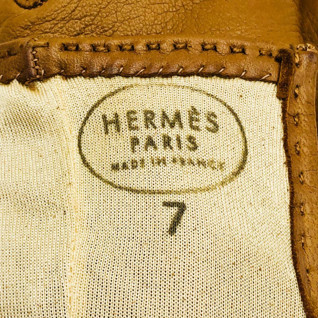 HERMES エルメス ラムスキン グローブ ケリー カデナ 手袋 ゴールド