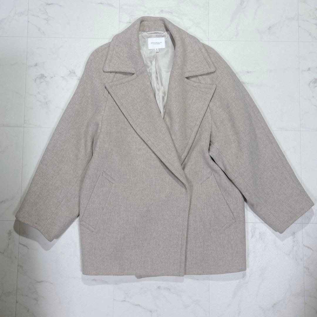 美品 MANTECOメルトンメランジミドル丈コート ユナイテッドアローズ M