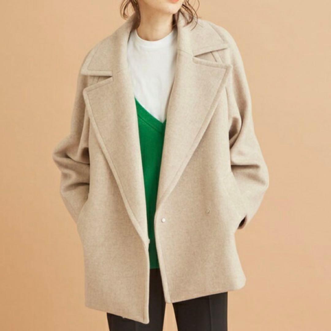 美品 MANTECOメルトンメランジミドル丈コート ユナイテッドアローズ M