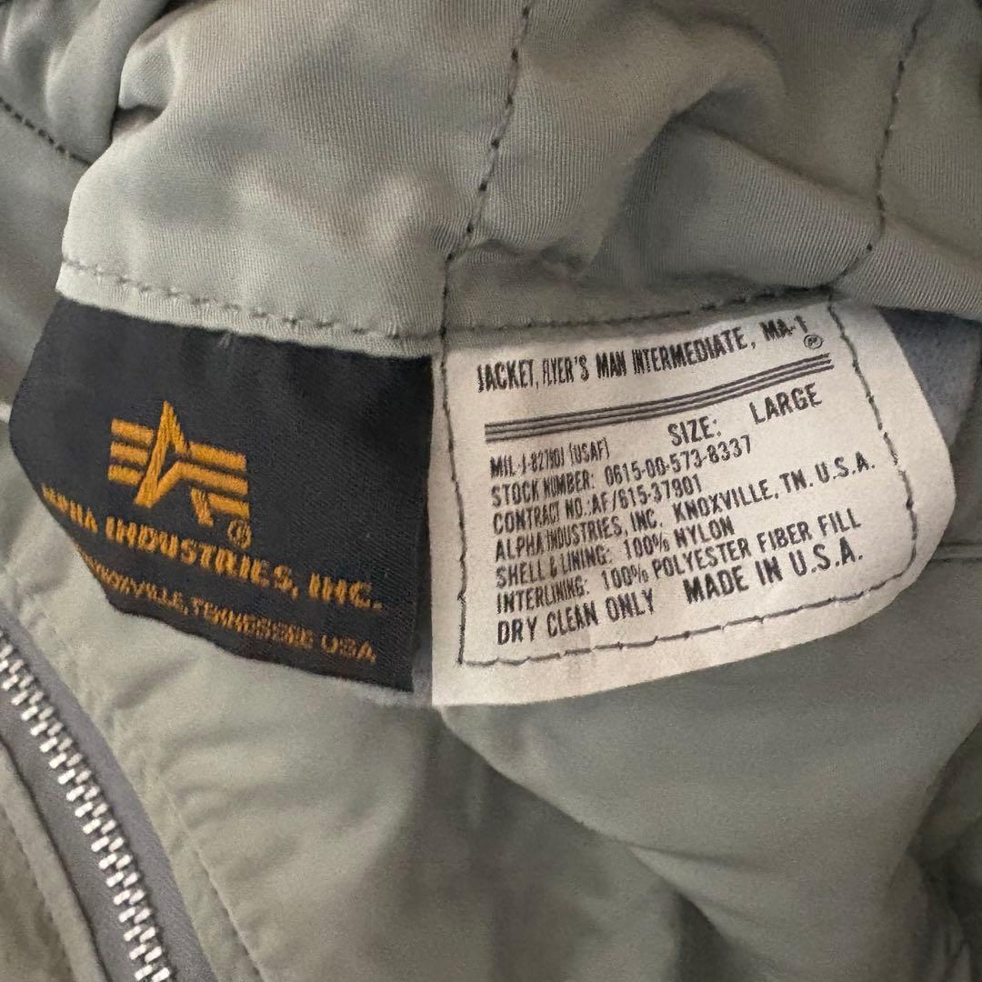 【80s〜90s】 Alpha USA製 MA-1 シルバー L