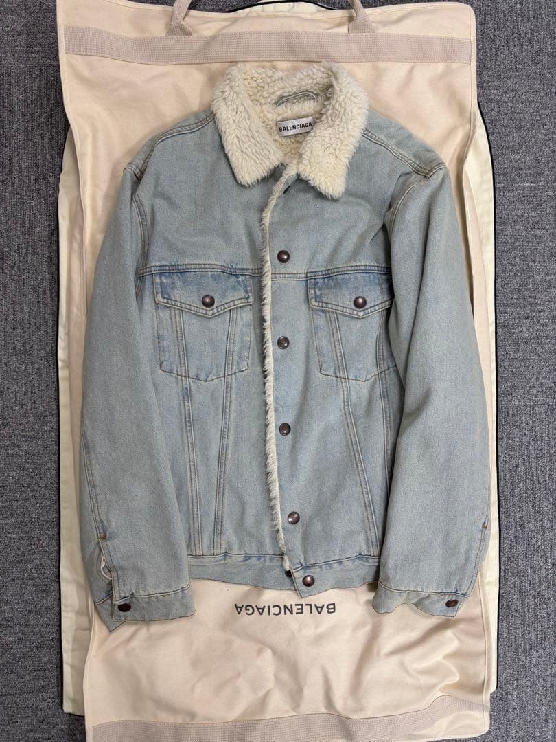 BALENCIAGA ボア襟デニムジャケット
