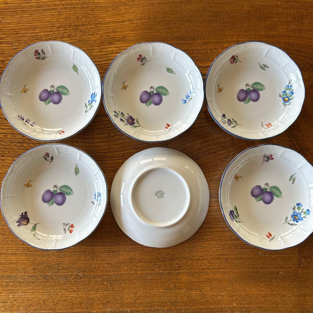 Richard Ginori プラムデザイン皿 6枚セット　(りんご)