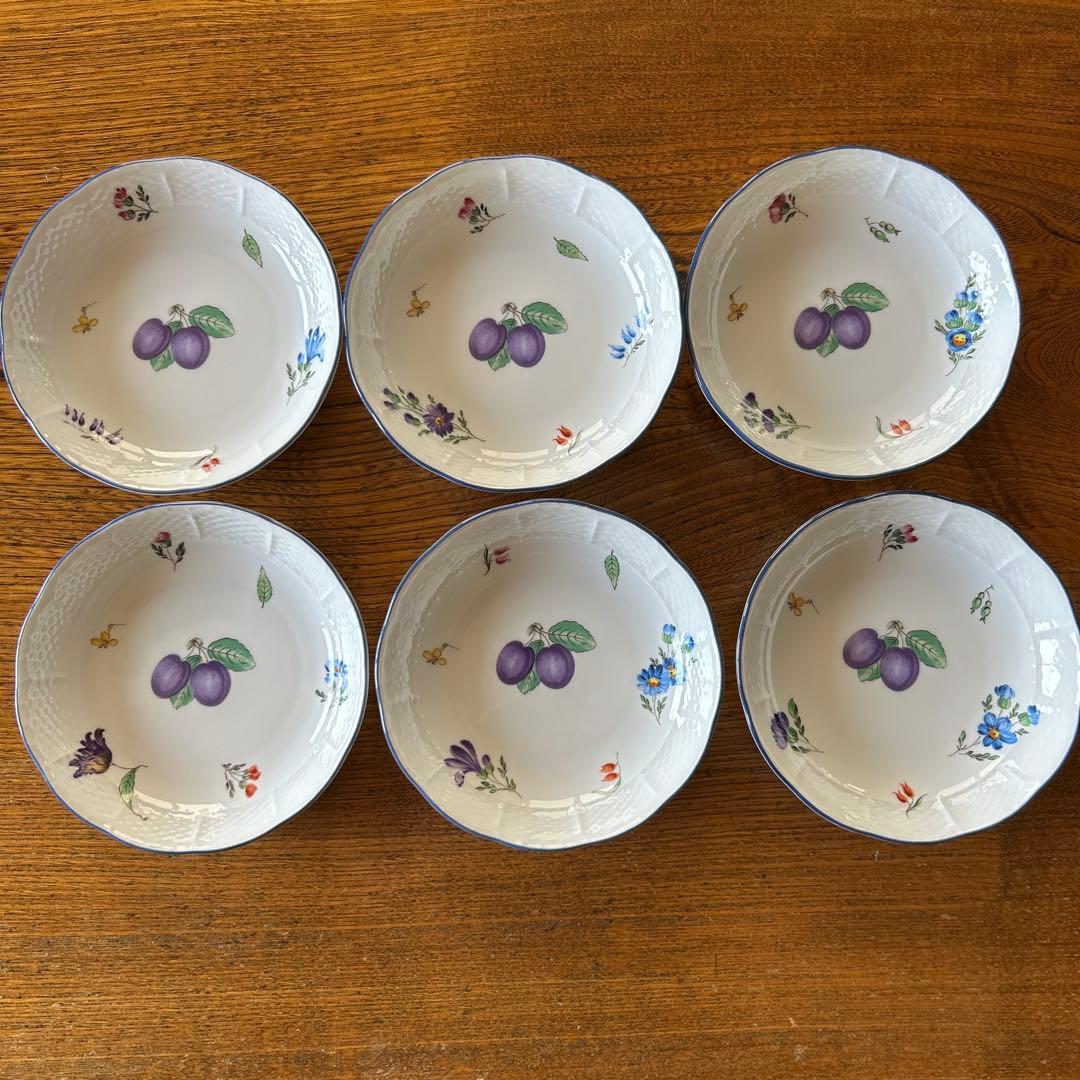 Richard Ginori プラムデザイン皿 6枚セット　(りんご)