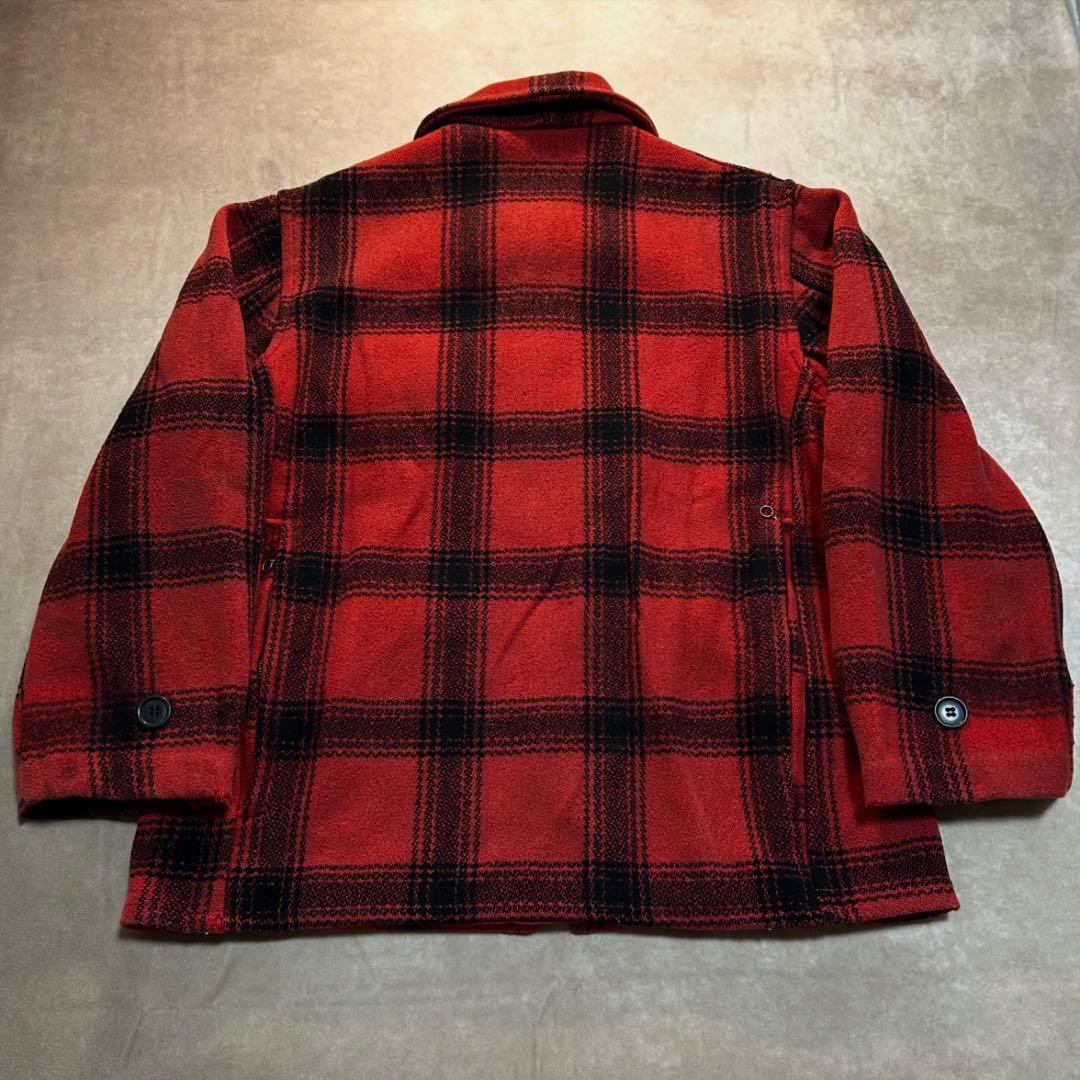 50s King O Wear オンブレ ウールジャケット 大戦 赤黒　プレイド