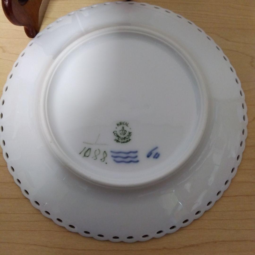美品 ロイヤルコペンハーゲン ブルーフルーテッド フルレース プレート ペア2枚
