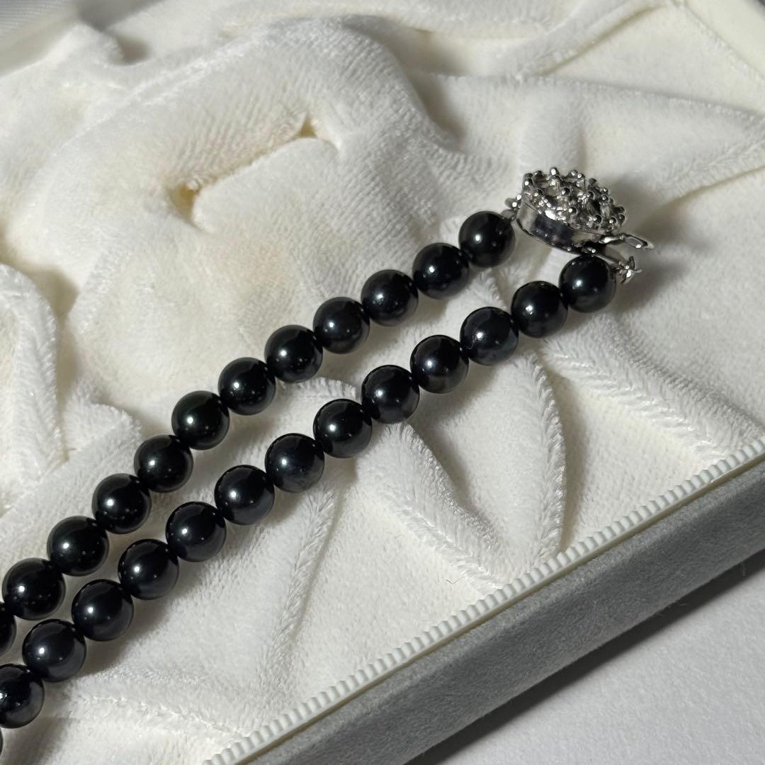 あこや本真珠 パールネックレス イヤリング セット ブラックパール 鑑別書付き