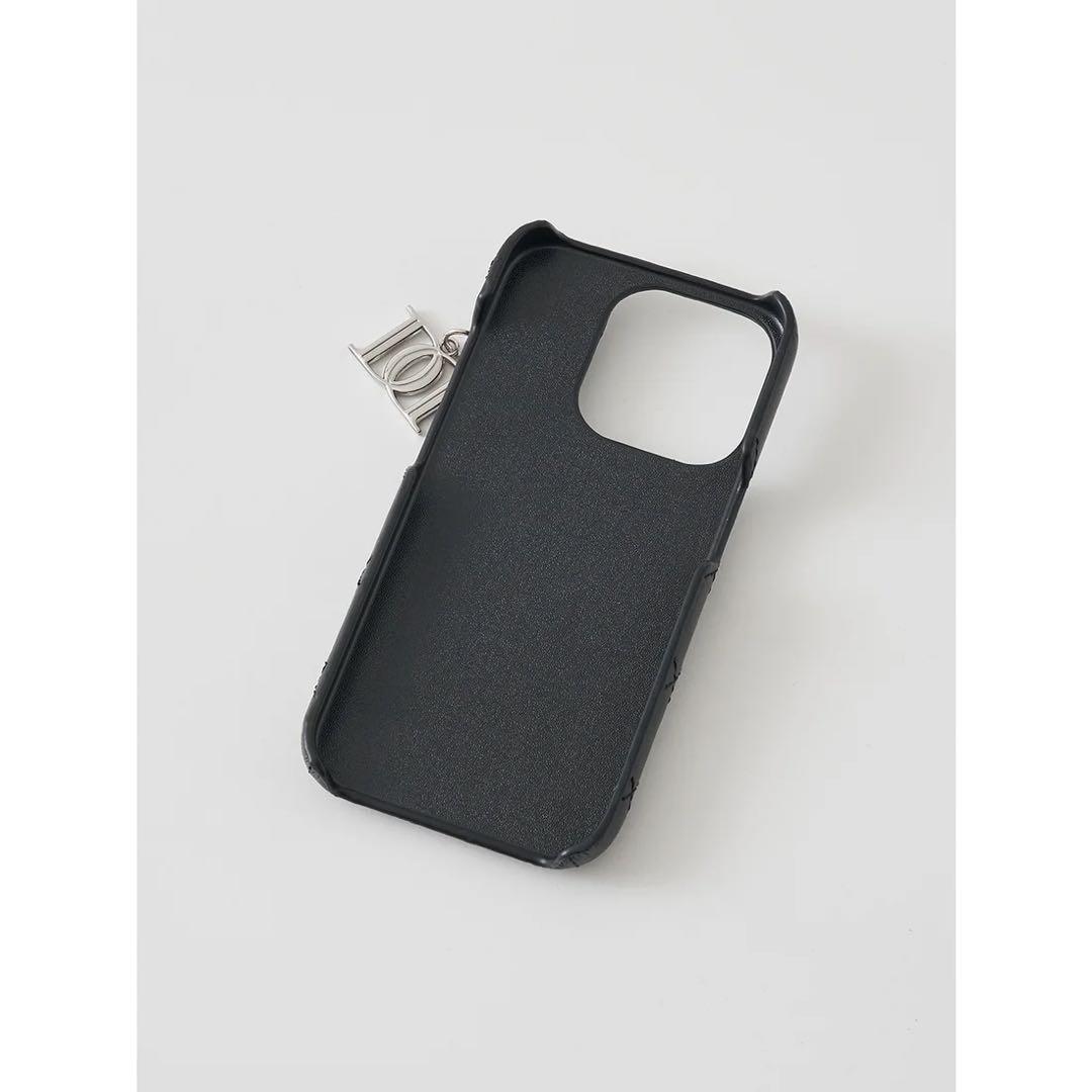 キルティングビジューDDチャームiPhoneケース ブラック iPhone16