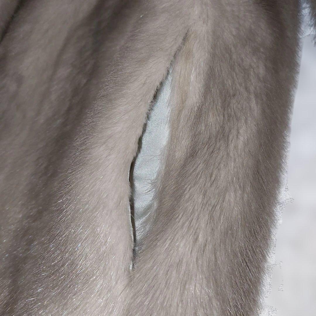 XLサイズ サファイアミンク 毛皮コート 毛並み上質 極上の肌触り ボリューム