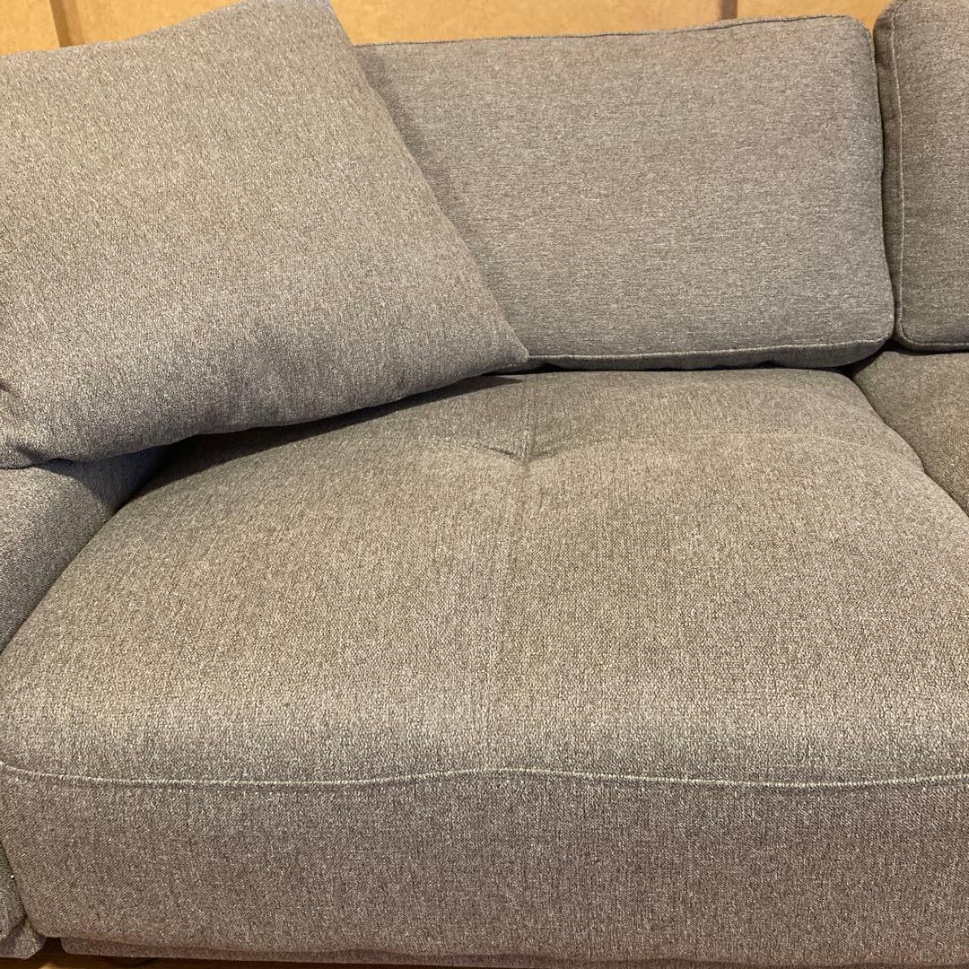 【迅速配送】DORIS ドリス 3人掛けL字型ローソファー クッション付き